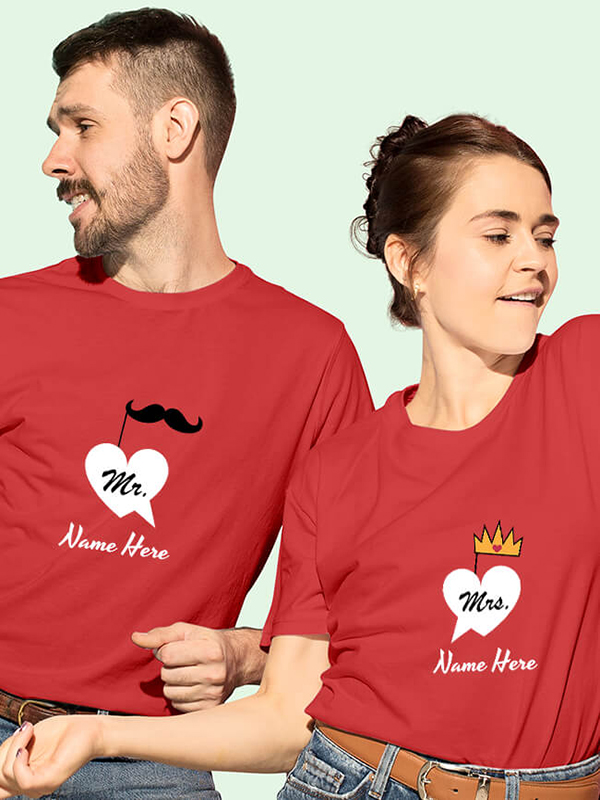 Custom Mr And Mrs With Name Couples T Shirt