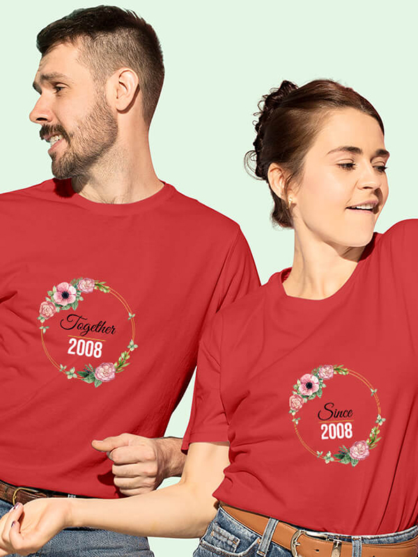 Custom Couples T Shirt Together Since