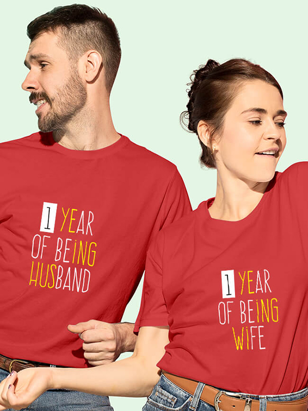 Custom Husband Wife Wedding Anniversary Couples T Shirt