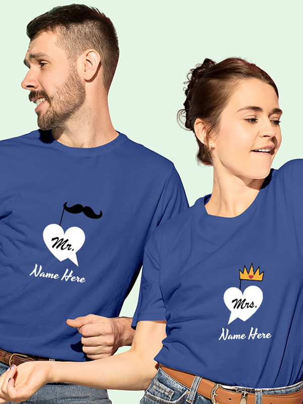 Custom Mr And Mrs With Name Couples T Shirt