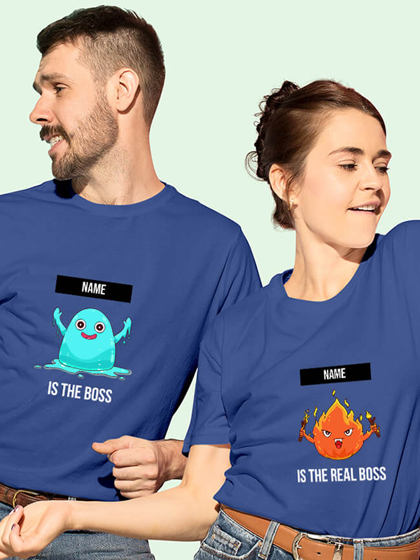 Custom The Boss Real Boss Couples T Shirt