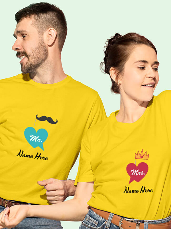 Custom Mr And Mrs With Name Couples T Shirt