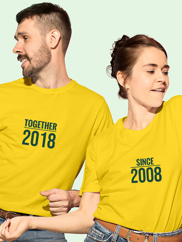 Custom Together Since Couples T Shirts