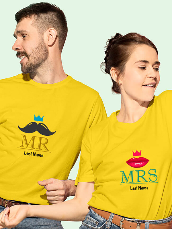 Custom Mr And Mrs T Shirt For Couples