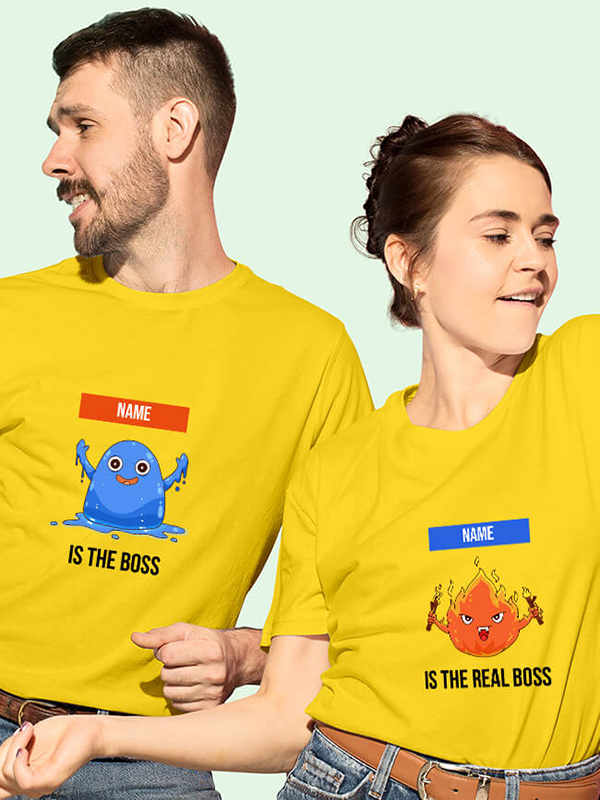 Custom The Boss Real Boss Couples T Shirt