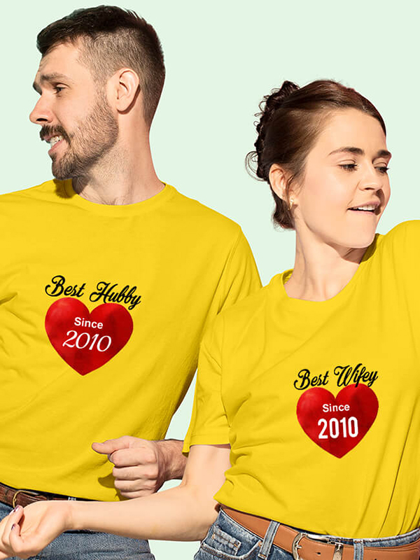 Custom Wifey Hubby Personalised Couples T Shirt