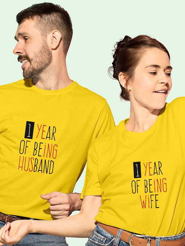 Custom Husband Wife Wedding Anniversary Couples T Shirt