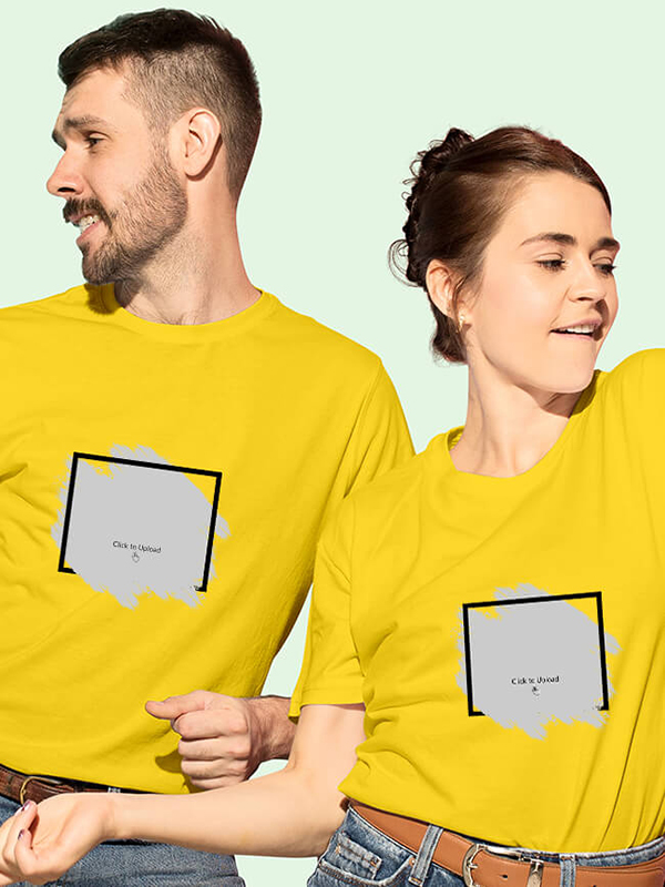 Custom Your Photo Print On Personalized Couple Tees