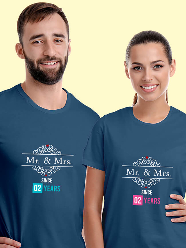 Custom Mr And Mrs Since Year Couples T Shirt