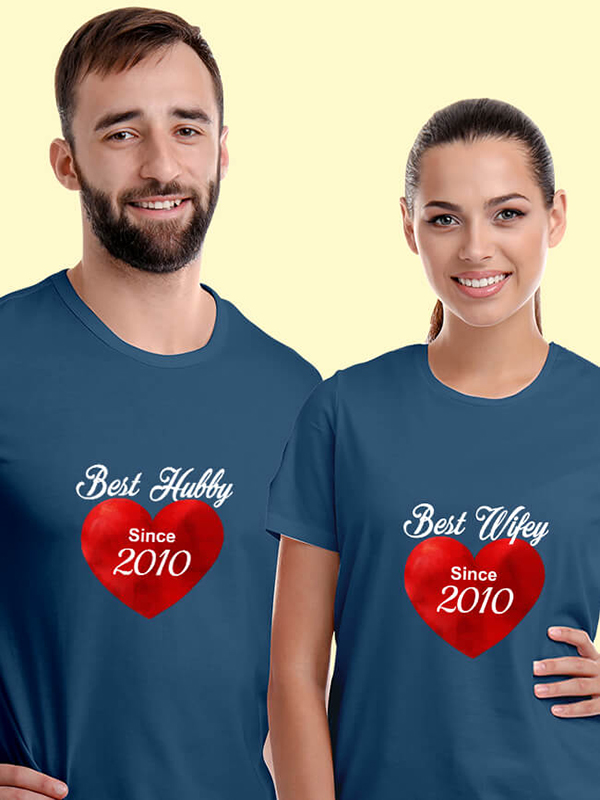 Custom Wifey Hubby Personalised Couples T Shirt