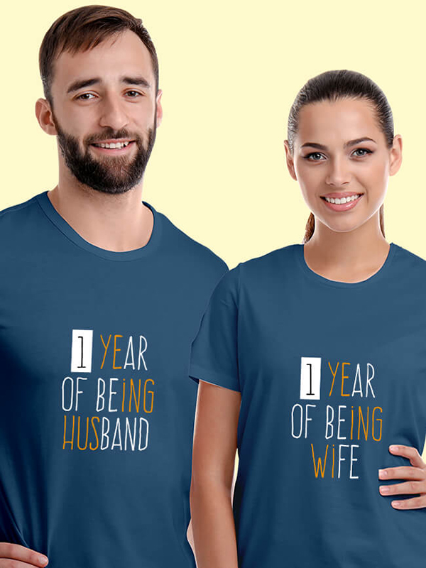 Custom Husband Wife Wedding Anniversary Couples T Shirt