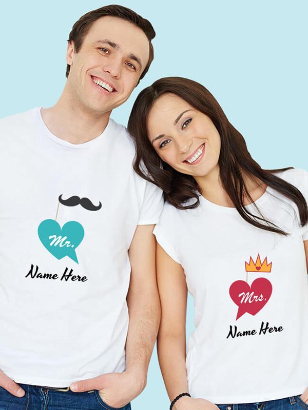 Custom Mr And Mrs With Name Couples T Shirt