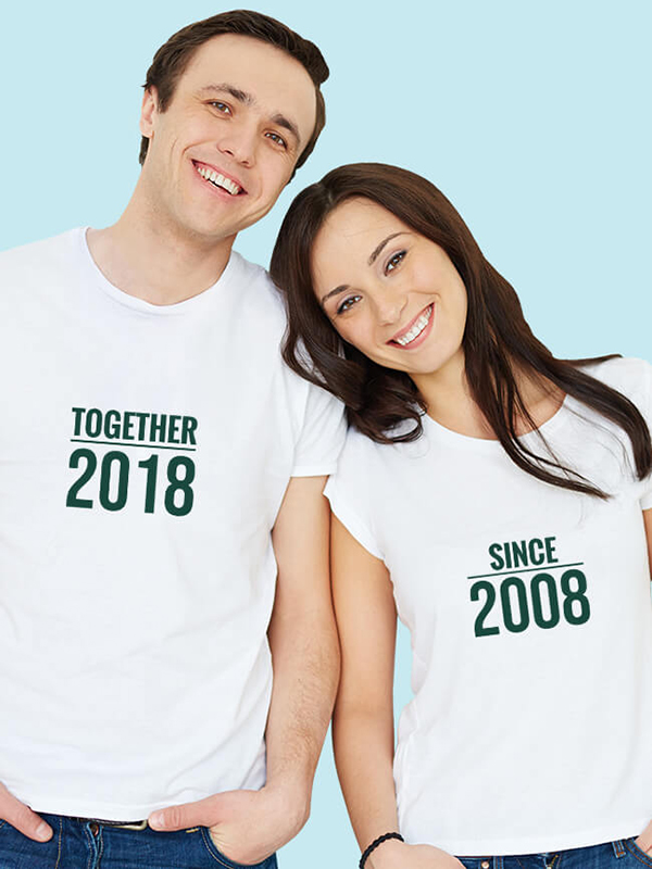 Custom Together Since Couples T Shirts