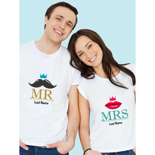 Mr And Mrs T Shirt For Couples
