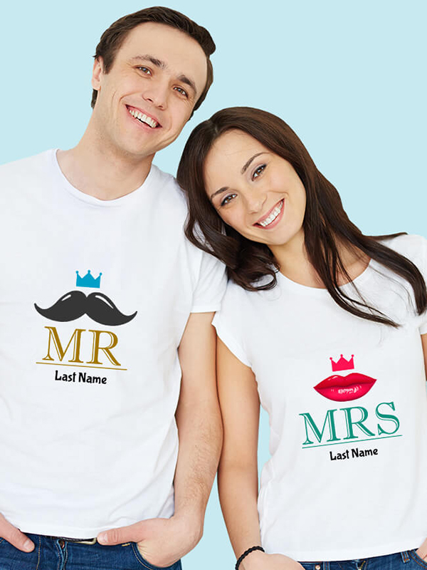 Custom Mr And Mrs T Shirt For Couples