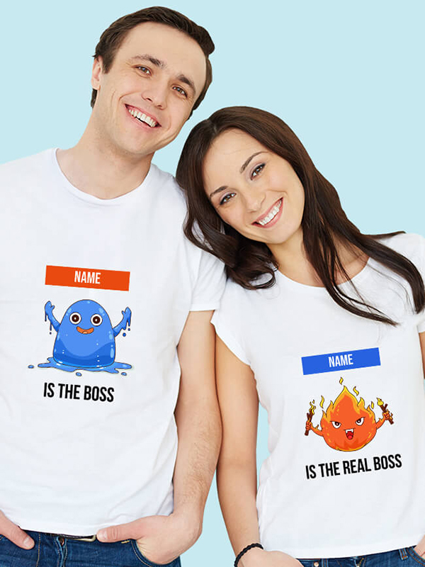 Custom The Boss Real Boss Couples T Shirt