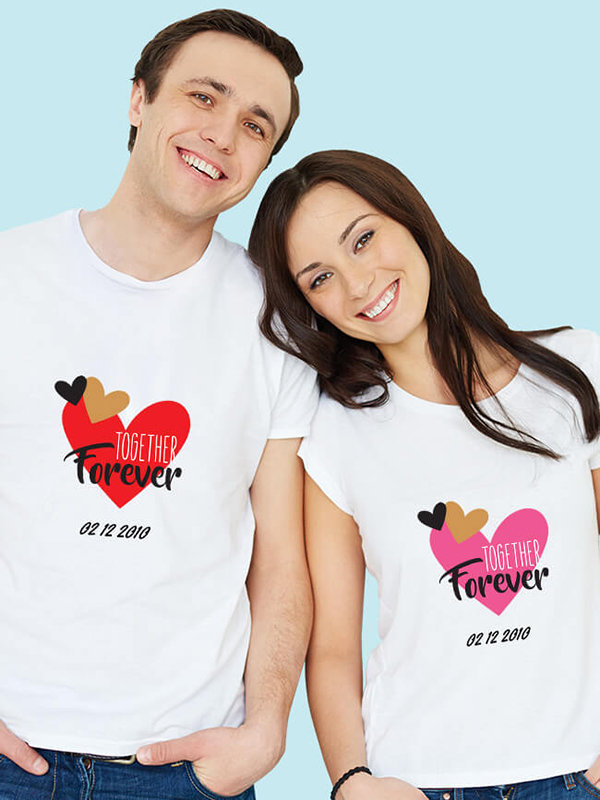 Custom Together Forever Couple T Shirts