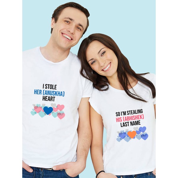 I Stole Her Heart So Im Stealing Last Name Couples T Shirt