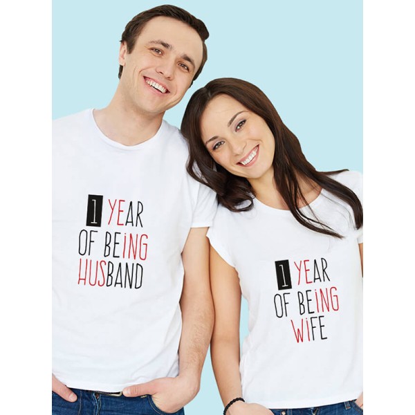 Husband Wife Wedding Anniversary Couples T Shirt