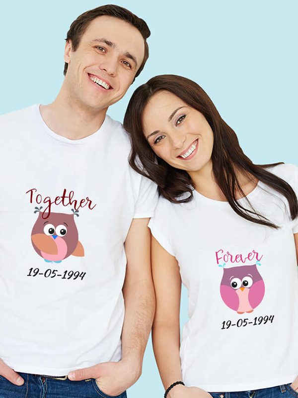 Custom Together Forever Couples T Shirt