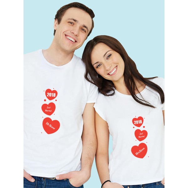 Mr And Mrs Just Married Couples T Shirt