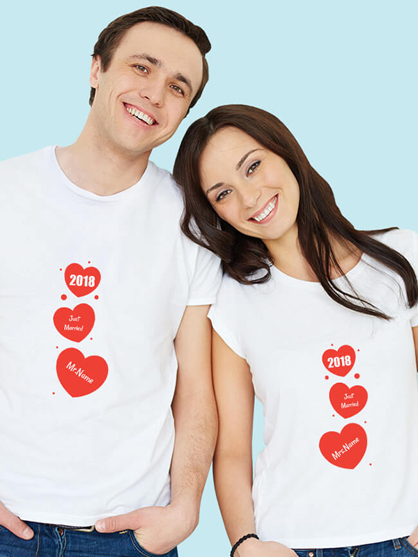 Custom Mr And Mrs Just Married Couples T Shirt