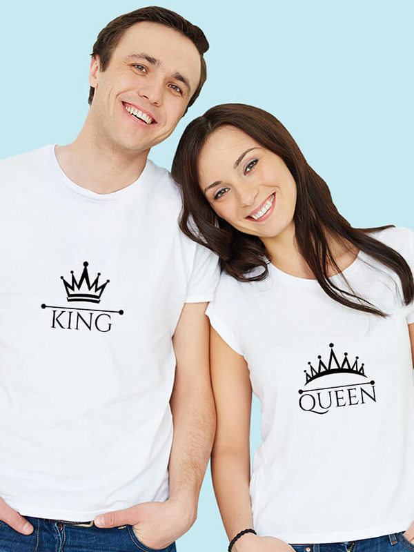 Custom King Queen Couple T Shirt