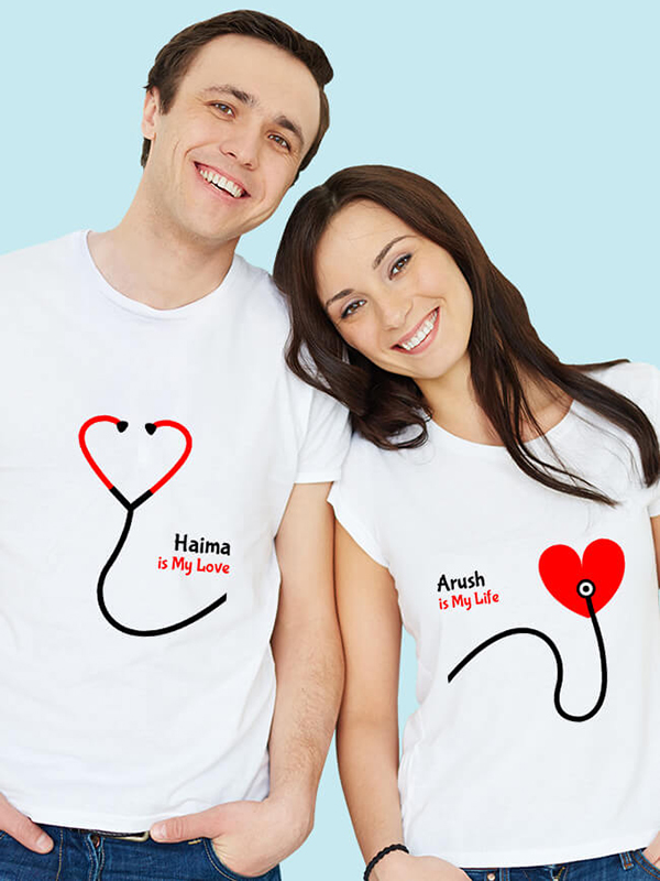 Custom Stethoscope Couples T Shirt