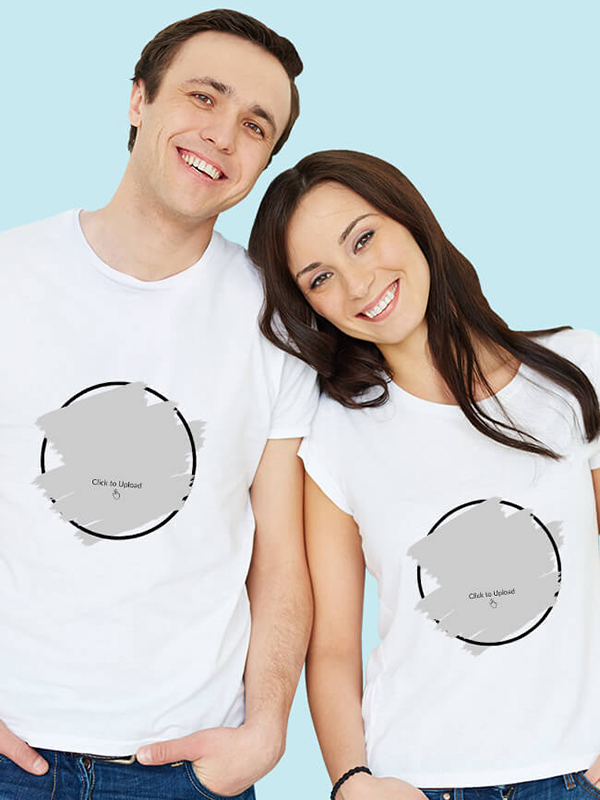 Custom Your Image On Customized Couple Tshirt