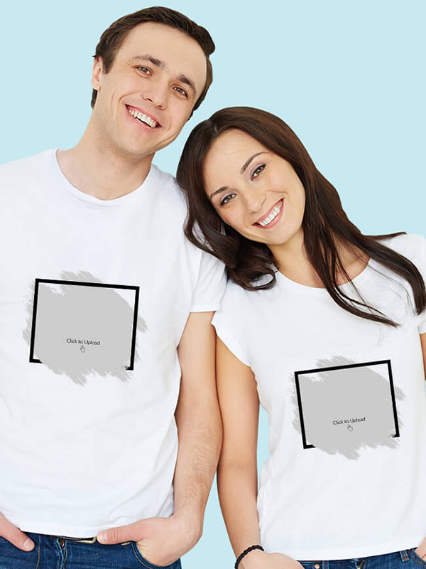 Custom Your Photo Print On Personalized Couple Tees