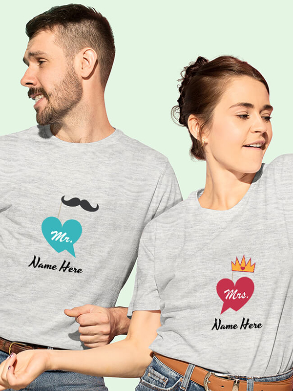 Custom Mr And Mrs With Name Couples T Shirt