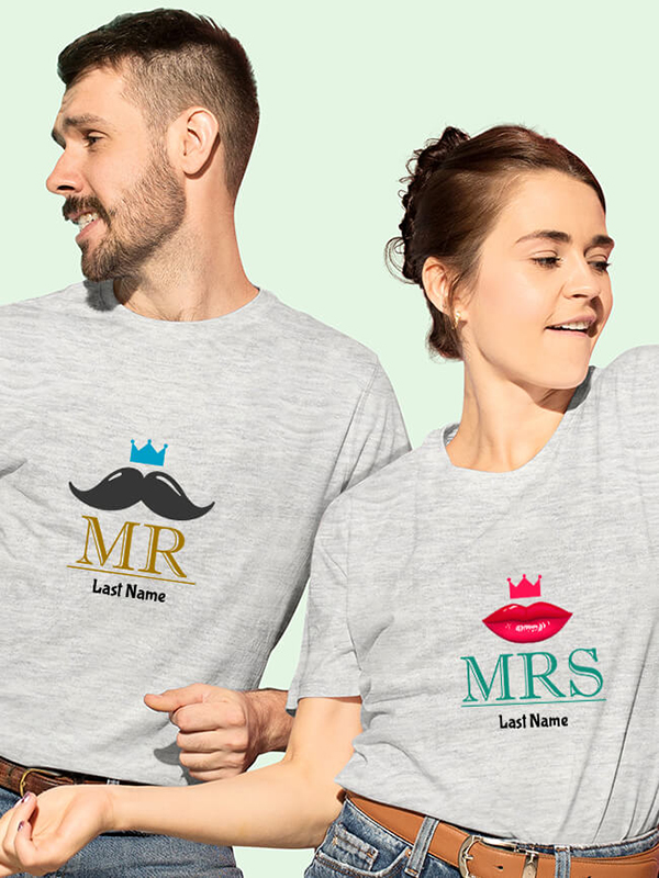 Custom Mr And Mrs T Shirt For Couples