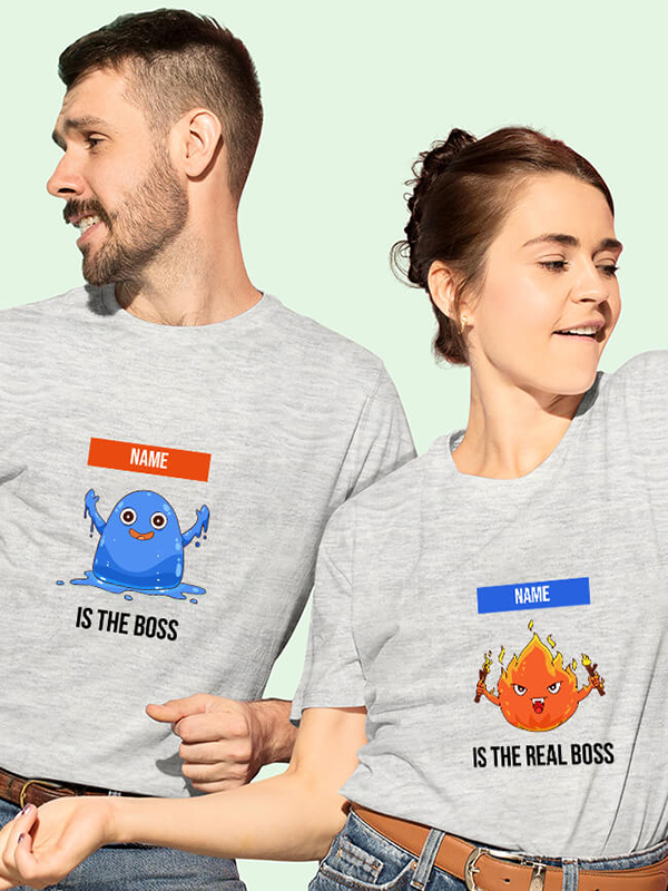 Custom The Boss Real Boss Couples T Shirt