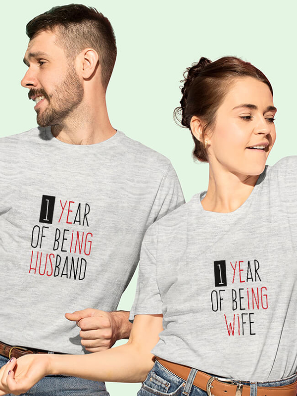 Custom Husband Wife Wedding Anniversary Couples T Shirt