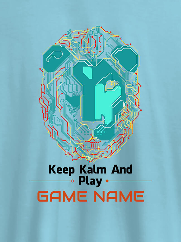 Custom Keep Calm And Play Game Name Personalised Printed Mens T Shirt