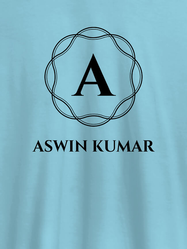 Custom Wave Design with Initial and Your Name On Customized Tshirt for Men