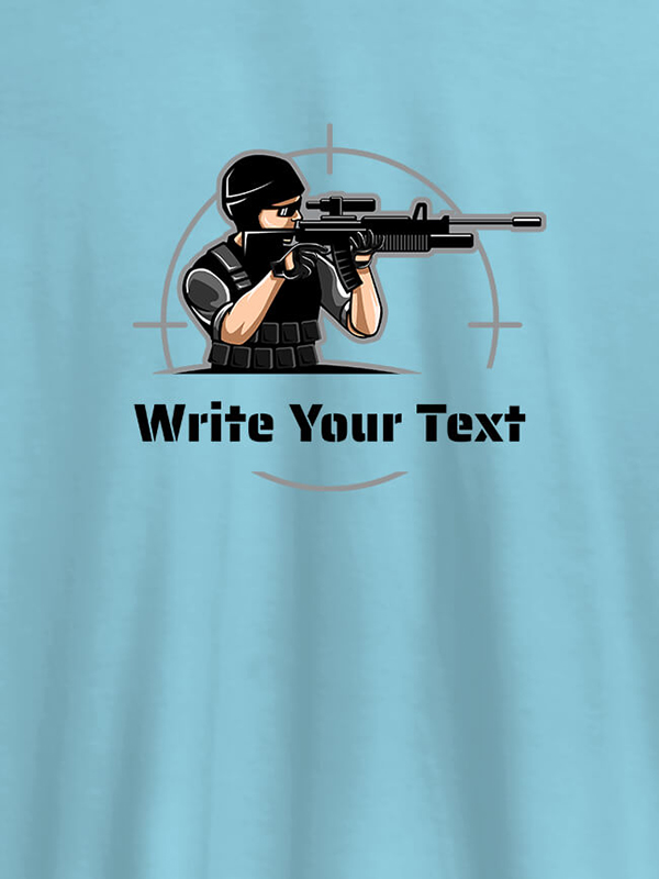 Custom Sniper with Your Text On Customized Mens T-Shirt