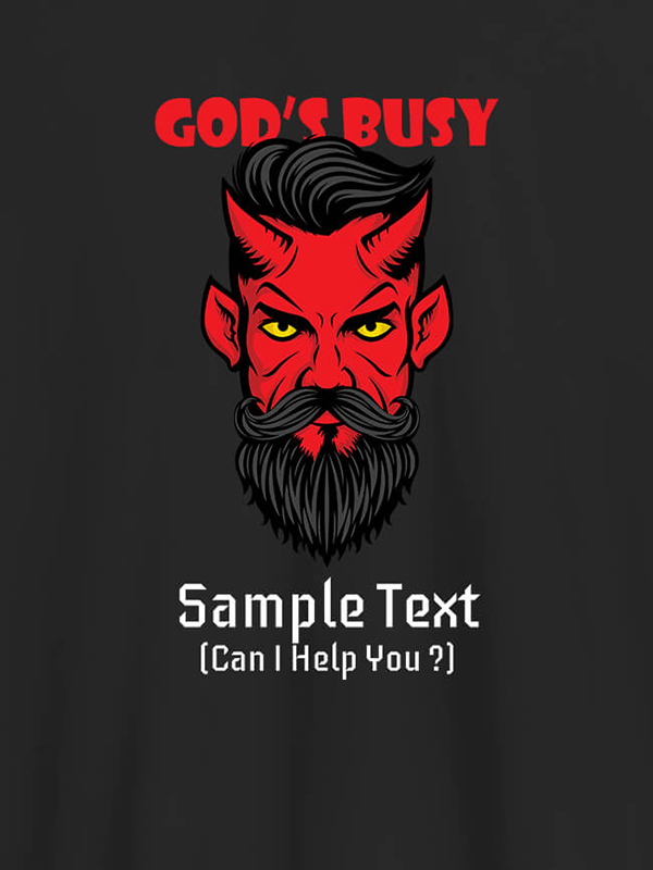 Custom God Busy Can I Help You Personalised Printed Mens T Shirt