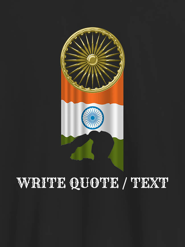 Custom Indian Flag with Chakra and Text On Personalized T-Shirt
