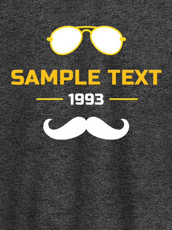 Custom Personalized Moustache Sunglasses Printed Mens T Shirt