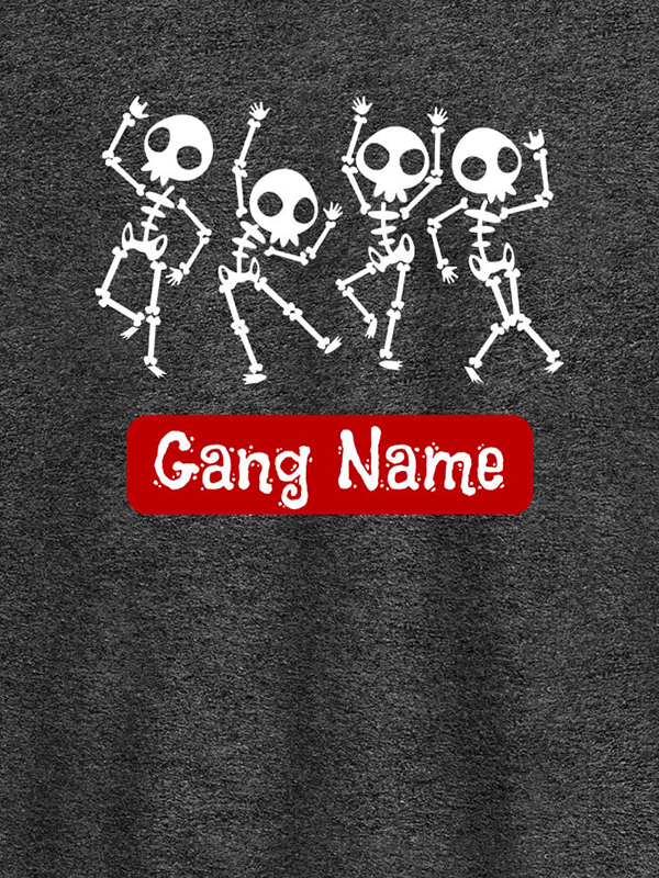 Custom Gang Name Skeleton Design Personalised Mens T Shirt