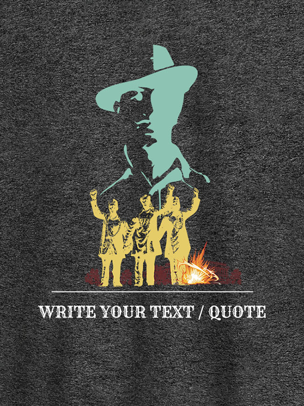 Custom Bhagat Singh with Text On Personalized Tshirt