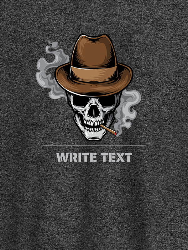 Custom Skull Smoking Theme with Your Text On Personalized Tees