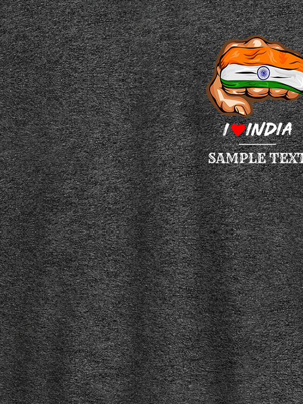 Custom Indian Flag With Text On Customized Tshirt for Men