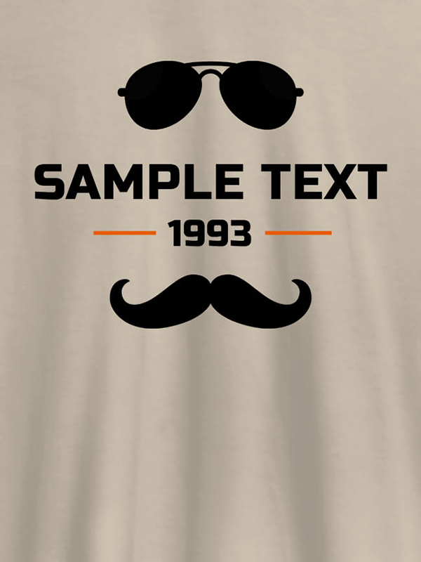 Custom Personalized Moustache Sunglasses Printed Mens T Shirt