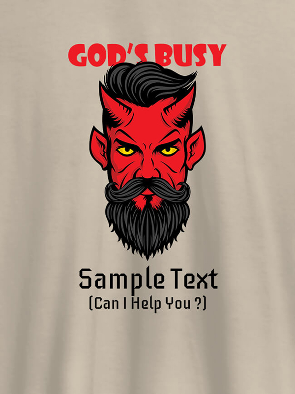 Custom God Busy Can I Help You Personalised Printed Mens T Shirt