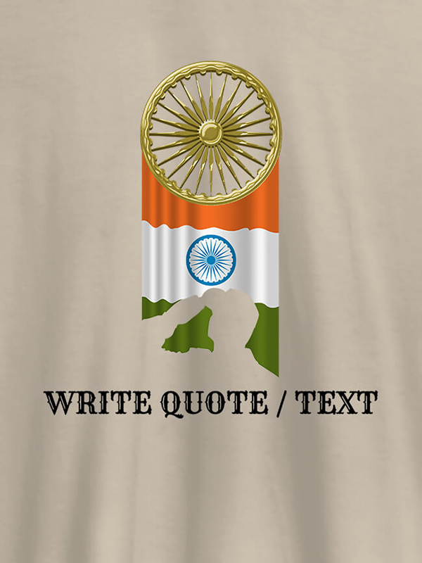 Custom Indian Flag with Chakra and Text On Personalized T-Shirt