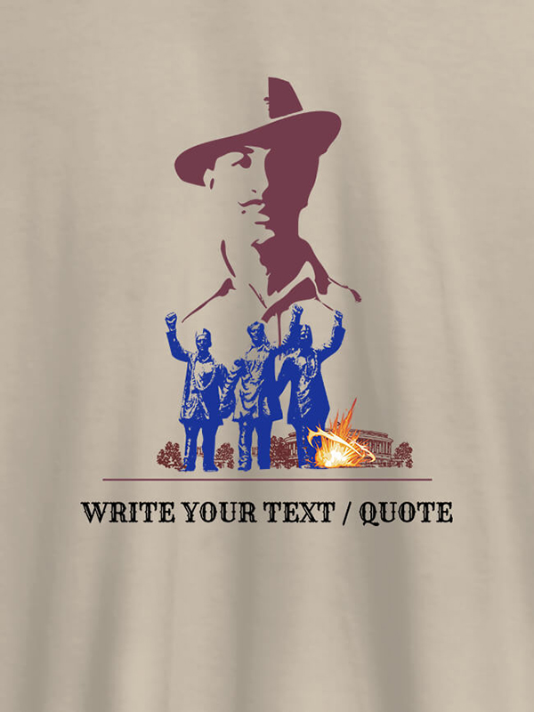 Custom Bhagat Singh with Text On Personalized Tshirt