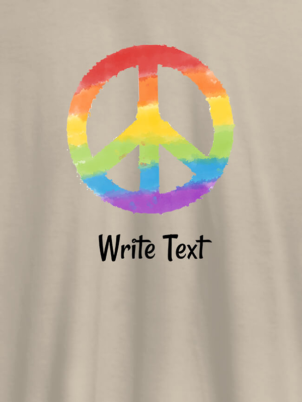 Custom Peace with Text On Customized Men Tees