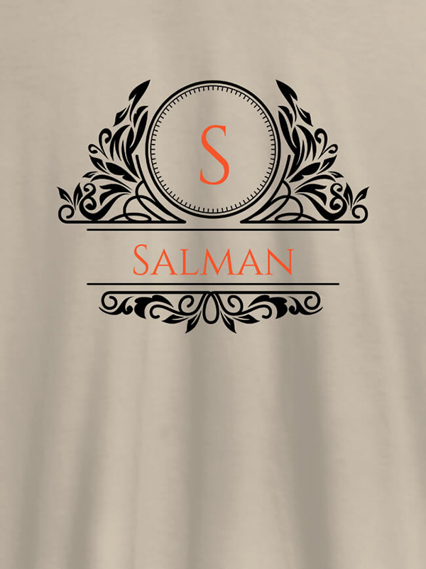 Custom Shield Design with Text and Initial On Customized Men Tees